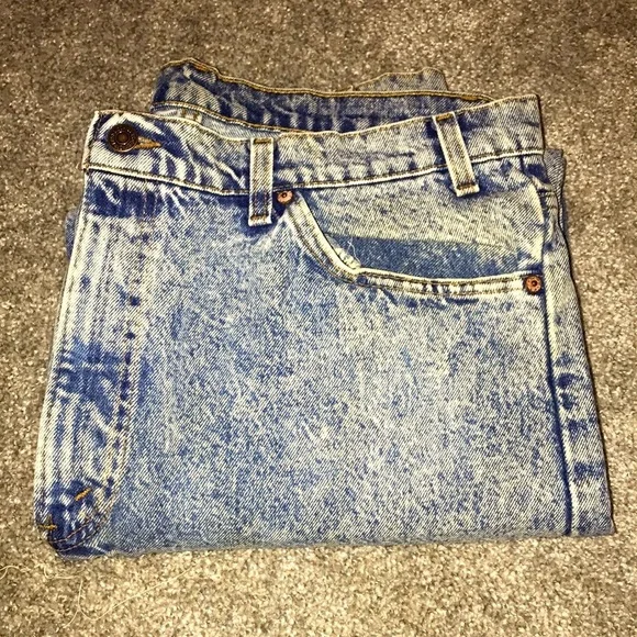 Vintage 80’s Levi’s 350 Orange Tab Acid Wash Jeans / Made in USA / 38x32 - Picture 10 of 10